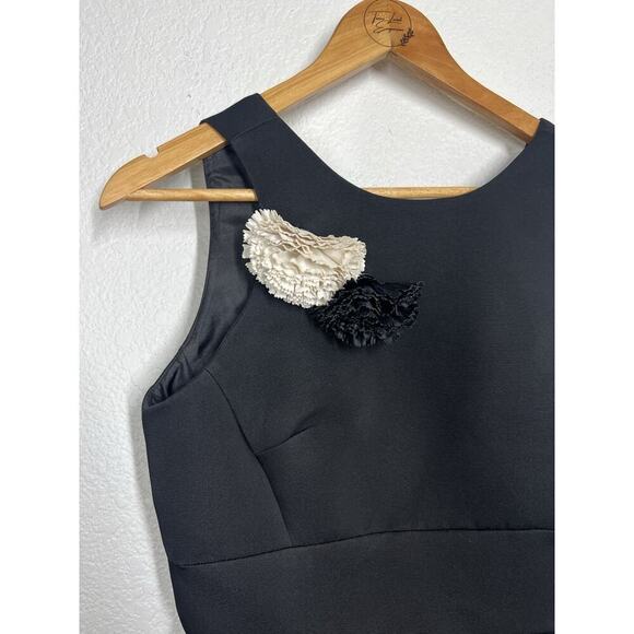 Kate Spade Black Fit And Flare Mini Dress Size 2 Removable Floral Pins - Picture 2 of 5